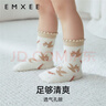嫚熙（EMXEE）嬰兒襪子春秋薄款新生兒松口無(wú)骨襪女寶寶林間物語(yǔ)卡通中筒襪 叢林小兔+林間小鳥(niǎo)+花間小鹿 3雙 0-6月 (建議腳長(cháng)10-12cm) 曬單實(shí)拍圖