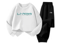 李寧兒童套裝2026春季新款舒適親膚衛衣休閑束腳褲男童百搭運動(dòng)兩件套 白色大標套裝【棉質(zhì)透氣】 150 cm 曬單實(shí)拍圖