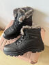 全洲狼 雪地靴男冬季新款東北棉鞋男大碼抗寒防水加絨保暖輕便防滑靴子 黑色棉鞋-升級版 加絨 42 (260mm) 曬單實(shí)拍圖