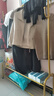 木樽多功能掛衣架落地臥室衣帽架客廳陽(yáng)臺單桿晾衣服移動(dòng)收納置物衣架 120cm輕奢金 雙層網(wǎng)籃+6鉤+輪子 曬單實(shí)拍圖