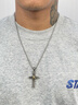 IDEAGEMER祈禱之手十字架項鏈男士925銀原創(chuàng  )復古高級感吊墜生日禮物送男友 祈禱之手十字架吊墜+鋼鏈-55CM 曬單實(shí)拍圖