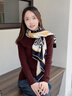 絲界【手工卷邊】羊毛圍巾女秋冬百搭雙面印花大方巾保暖披肩新年禮物 曬單實(shí)拍圖