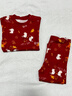 歐孕（OUYUN）兒童睡衣寶寶男女童紅色新疆棉秋衣秋褲保暖衣套裝 花燈萌兔 80 曬單實(shí)拍圖