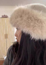 雅格羅伊兔毛帽子真兔毛冬高品質(zhì)兔毛雷鋒帽子女冬季顯臉小加厚保暖蒙古帽 米色 均碼(56-58cm) 曬單實(shí)拍圖