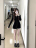 妙奕嘉針織連衣裙秋冬季長(cháng)袖裙子2025年新款小香風(fēng)黑色包臀裙修身赫本風(fēng) 黑色v領(lǐng)單排扣花邊氣質(zhì)包臀裙 均碼 【建議120斤內】 曬單實(shí)拍圖