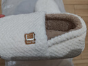 京東京造【溫暖御寒】家居拖鞋包跟防滑室內包腳保暖棉拖鞋冬日白38-39 曬單實(shí)拍圖