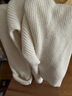 AMII女裝2025冬季新款高領(lǐng)撞色貝殼繡工藝落肩袖毛衣女寬松珠 象牙白 XL 170/92A 曬單實(shí)拍圖
