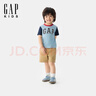 【9成新】GAP男幼童2025夏季新款LOGO棉質(zhì)撞色短袖T恤兒童裝休閑美版767439   曬單實(shí)拍圖