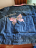 艾諾輪女童牛仔秋裝外套3-12中大童兒童上衣童裝蝴蝶可愛(ài)休閑外穿上衣 蝴蝶牛仔外套 150 建議身高140cm 曬單實(shí)拍圖