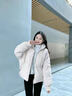 棉服女2025冬季新款韓版寬松百搭立領(lǐng)外套小個(gè)子棉衣ins潮 米白色 M 100-115斤 曬單實(shí)拍圖