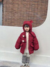 G.DUCKKIDS小黃鴨童裝女童棉服冬季新款加厚保暖女寶寶棉襖冬裝新年拜年服女 紅色【不含包包】 100 尺碼2~3歲【90-100cm】cm 曬單實(shí)拍圖