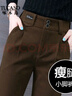 啄木鳥(niǎo)毛呢哈倫褲女秋冬2025年新款高腰顯瘦休閑女褲冬季加厚小腳西裝褲 咖啡色【冬季加厚款】 L 曬單實(shí)拍圖