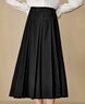 茵曼復古高腰百褶半身裙2025冬女裝新款松弛感傘型裙子 黑色 L 曬單實(shí)拍圖