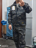 沃巴倫純棉工作服套裝男迷彩服勞保服彈力工裝春秋作訓服休閑耐磨工裝服 528黑迷彩純棉套裝 XL 175碼/ 建議體重120-140斤 曬單實(shí)拍圖