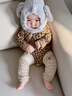 JIOESC寶寶護腿襪套秋冬季嬰兒暖絨護腿襪套長(cháng)筒襪爬行地板襪保暖地板襪 兒童護膝腿套【棕色小熊】 曬單實(shí)拍圖