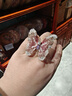 She's茜子莫奈印象輕奢刺繡蝴蝶戒指高級感開(kāi)口指環(huán)手飾新年禮物送女友 粉色A0 開(kāi)口可調節 曬單實(shí)拍圖