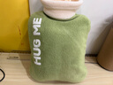 MGXEK【德國】熱水袋注水兒童暖水袋暖手袋被窩熱敷灌水暖手寶女生暖腳 抹茶綠【送奧粒絨布套1000ml】 曬單實(shí)拍圖