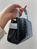 CHARLES&KEITH鱷魚(yú)紋凱莉包手提斜挎婚包包女包生日禮物CK2-50270880-1 Black黑色 S 曬單實(shí)拍圖