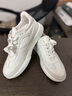 愛(ài)步（ECCO）平底鞋女 倪妮同款牛皮板鞋系帶休閑運動(dòng)鞋 街頭272803 白色/灰白色27280356946 38 曬單實(shí)拍圖
