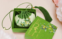 謝馥春 古典香包22g古風(fēng)淡香文創(chuàng  )香囊（香料制成） 綠色桂花香調 曬單實(shí)拍圖