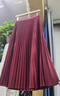 半身裙女冬季百褶裙帶口袋長(cháng)裙A字裙百搭中長(cháng)款厚款裙子顯瘦氣質(zhì) 安可拉紅（裙長(cháng)85cm） 均碼 （80-150斤） 曬單實(shí)拍圖