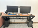 韻他實(shí)木電腦桌子雙人電競桌臺式辦公桌簡(jiǎn)約現代學(xué)習桌長(cháng)方形書(shū)桌 黑胡桃桌+黑架【升級特厚30mm】 180*60*75cm 曬單實(shí)拍圖