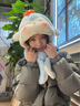 趣木也秋冬帽子女卡通企鵝可愛(ài)冬季新款雷鋒帽毛絨加厚保暖耳朵會(huì )動(dòng)護耳 灰色企鵝腳丫 曬單實(shí)拍圖