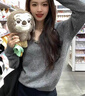 蘇雨薇法式小香風(fēng)灰色V領(lǐng)長(cháng)袖針織衫女早秋高級感氣質(zhì)寬松顯瘦毛衣上衣 灰色【關(guān)注店鋪-送運費險】 S （80-95斤） 曬單實(shí)拍圖