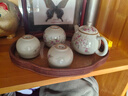 陶羽米黃汝窯陶瓷功夫茶具套裝戶(hù)外喝茶家用一壺三杯茶盤(pán)茶壺茶杯小套 桃枝秾粉龍蛋壺小套組 曬單實(shí)拍圖