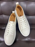 意利·零度潮輕奢男鞋真皮板鞋男春季新款百搭防臭一腳蹬小白鞋軟底運動(dòng)休閑鞋 米色 【品牌男鞋】限量款 42 【標準皮鞋碼】 曬單實(shí)拍圖