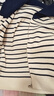 森馬（Semir）針織開(kāi)衫女短款海軍領(lǐng)溫柔系春2025新款文藝寬松條紋衫少女感 白藍色調00318 XL 170/92A 曬單實(shí)拍圖