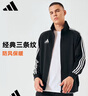 阿迪達斯 （adidas）外套男女秋季跑步運動(dòng)立領(lǐng)夾克外套保暖運動(dòng)服 黑/白 S 曬單實(shí)拍圖