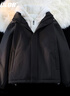CLOR假兩件連帽棉衣男秋冬潮牌保暖休閑寬松羊羔絨外套MFR08黑色2XL 曬單實(shí)拍圖