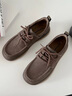 紅蜻蜓休閑皮鞋秋季男鞋軟底勃肯鞋工裝板鞋袋鼠鞋WHA35023 深卡其色 43 曬單實(shí)拍圖