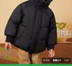 G.duck新國標2024新款兒童羽絨服男女童短款棉襖小童寶寶卡通保暖外套冬 黑色 120cm 建議身高110-120CM左右 曬單實(shí)拍圖