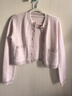 太平鳥(niǎo)女裝針織衫小香風(fēng)開(kāi)衫女背心套裝秋裝氣質(zhì)外套 粉色開(kāi)衫 XS 曬單實(shí)拍圖