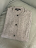 優(yōu)衣庫女裝紐花圓領(lǐng)針織開(kāi)衫/毛衣外套空調衫通勤秋冬新款481477 03 灰色 L 曬單實(shí)拍圖