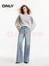 ONLY2025秋季新款時(shí)尚個(gè)性高腰寬松直筒長(cháng)褲牛仔褲女|125132066 J33 350水洗牛仔藍 M M褲長(cháng)減短 曬單實(shí)拍圖