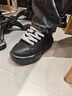 莎萊茜（SALAXI）2025秋冬新品阿帕奇高級情侶面包鞋厚底增高低幫休閑板鞋男女同款 黑色 40 【男款】 曬單實(shí)拍圖