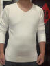 貓人（MiiOW）保暖內衣男士羽毛蛋白無(wú)痕套裝V領(lǐng)加厚德絨秋衣秋褲冬季打底衫男 升級款白色[16.6%羊毛+羽毛蛋白+ L 100~135斤 曬單實(shí)拍圖