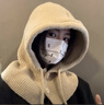 南極人帽子冬季男女護耳保暖帽子圍巾一體毛線(xiàn)帽男巴拉克拉法針織帽女 曬單實(shí)拍圖