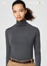 優(yōu)衣庫女裝HEATTECH EXTRA WARM 混紡高領(lǐng)T恤/長(cháng)袖 9%羊絨 478954 478954/07青灰色 S 曬單實(shí)拍圖