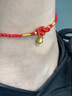 中國黃金鈴鐺黃金腳鏈女足金轉運珠紅繩跨新年禮物送女友老婆結婚紀念 足金轉運鈴鐺腳鏈 曬單實(shí)拍圖
