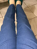 麥婭洛 中老年女士春秋穿的牛仔褲高腰的厚款女闊腿褲媽媽寬松大碼直筒 寶藍色  無(wú)花 3XL 建議136-152斤 曬單實(shí)拍圖