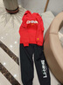 李寧（LI-NING）兒童套裝男女大童加絨保暖2025秋冬新款紅色衛衣衛褲本命年兩件套 榮耀紅連帽衛衣+潮流衛褲 【加絨套裝】 160 曬單實(shí)拍圖