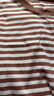 MUJI女式 天竺編織長(cháng)袖T恤上衣打底衫 深咖啡色條紋 M 曬單實(shí)拍圖