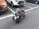 小果凍兒童電動(dòng)摩托車(chē)三輪車(chē)閃光輪可遙控可坐人男女孩充電玩具汽車(chē)警車(chē) 巔峰綠色【雙驅+閃燈輪+背箱+皮座+遙控+禮包】 曬單實(shí)拍圖