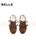 百麗（Belle）流心曲奇撞色愛(ài)心德訓鞋女內增高運動(dòng)休閑鞋B2873CM5預售 棕色 37 曬單實(shí)拍圖