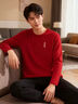 回力紅色打底衫男款冬季本命年來(lái)福長(cháng)袖上衣雙面絨磨毛保暖圓領(lǐng)t恤男 A好運紅(ha駿馬納福胸標) L /175(恒溫保暖雙面絨) 曬單實(shí)拍圖