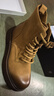 百麗（Belle）「小野馬」張凌赫同款高幫厚底馬丁靴男冬季牛皮A2255DZ5 黃色-單里 42 (260mm) 曬單實(shí)拍圖